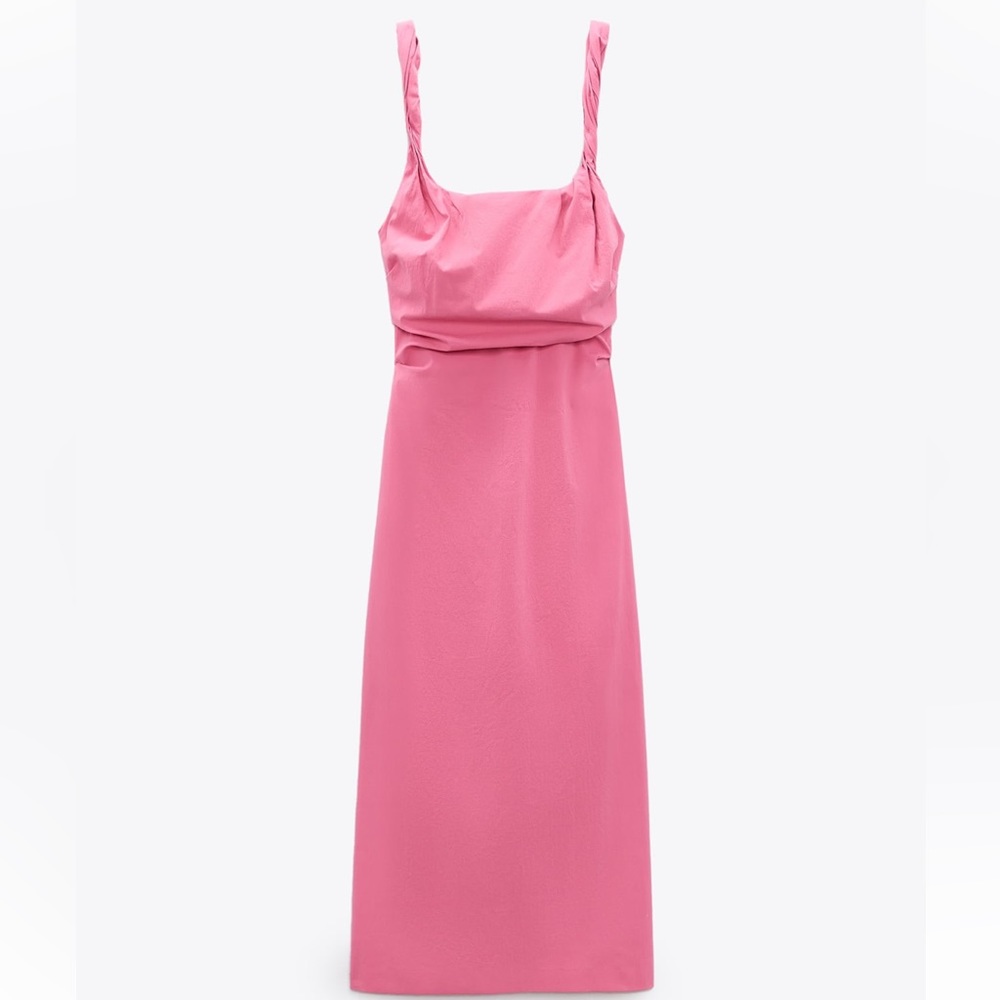 Zara Strappy Ruched Midi Dress
